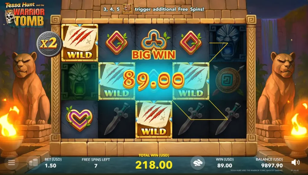 Tessa Hunt and the Warrior Tomb Free Spins