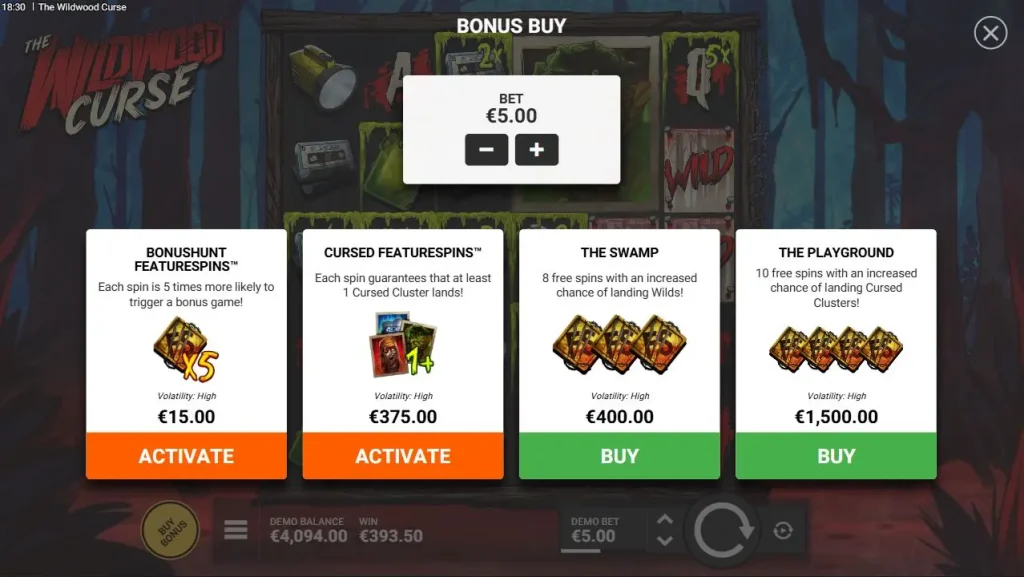 The Wildwood Curse Bonus Buy Feature