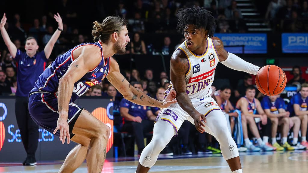 Sydney Kings star Kendric Davis (right) - Tasmania JackJumpers vs. Sydney Kings NBL Round 5 Prediction & Picks (Oct. 15, 2025)