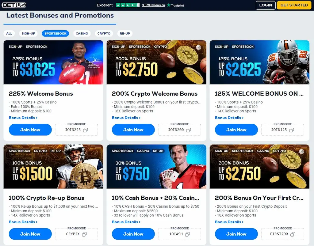 BetUS Sportsbook Promotions Nov 2025