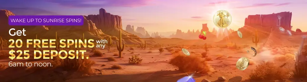 Lucky Bonanza Casino Free Spins promo Wake Up to Sunrise Spins