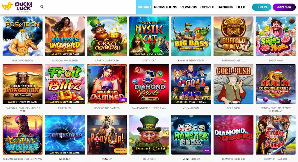 DuckyLuck Casino games Nov 2025