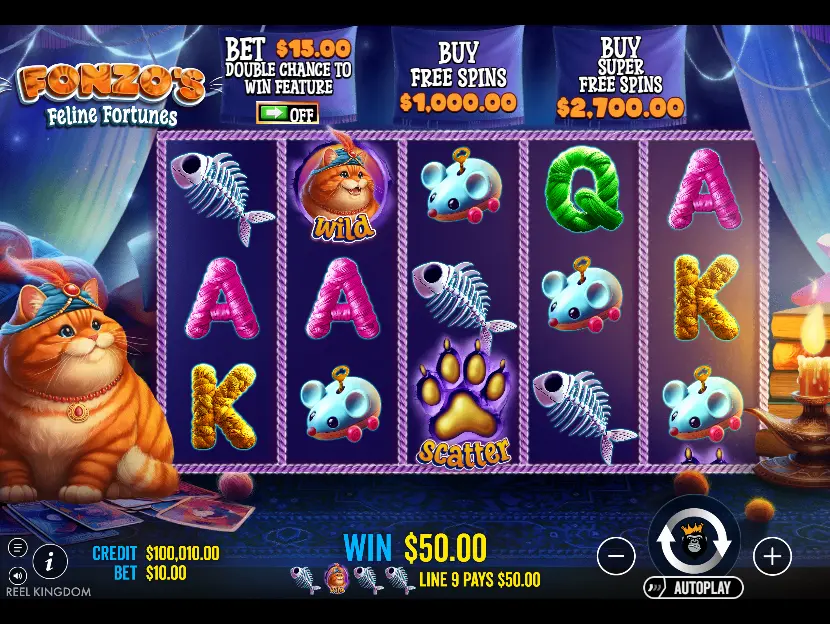 Fonzo's Feline Fortunes Main Features