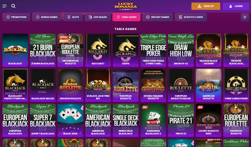 Lucky Bonanza Casino Blackjack Apr 2026
