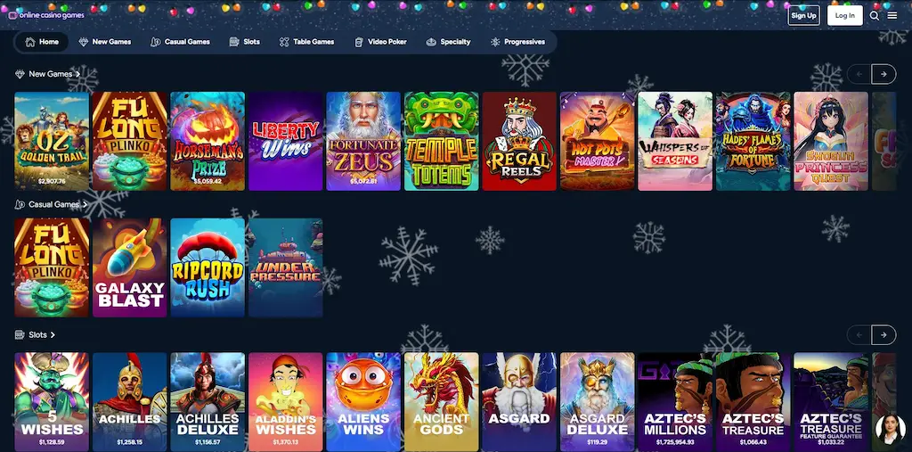 OnlineCasinoGames Games Page Nov 2025