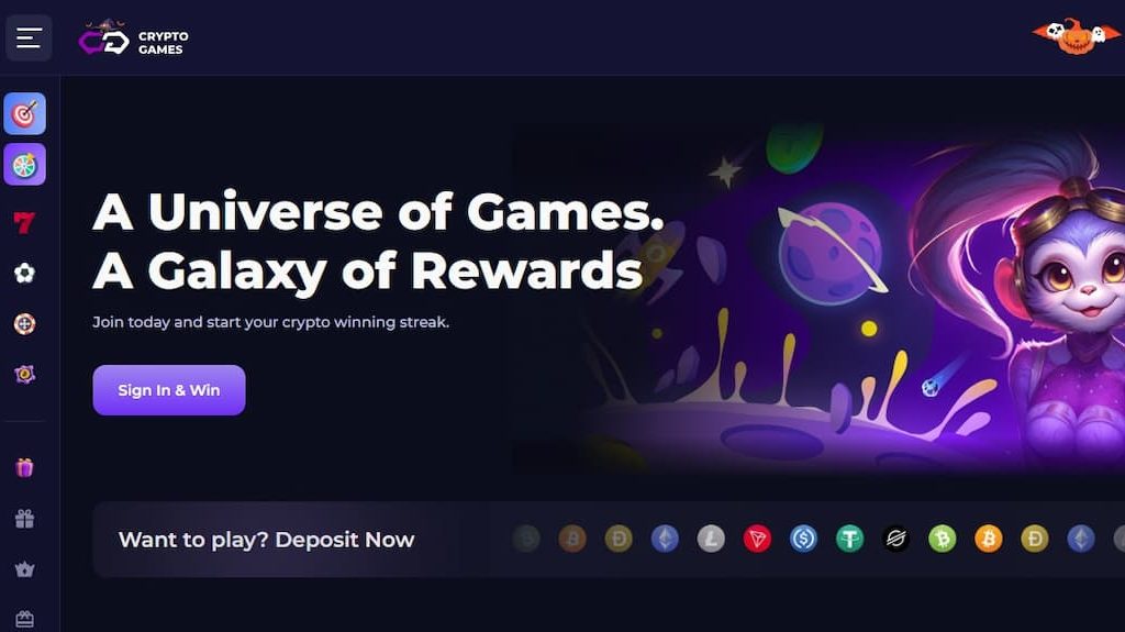Crypto-Games.io homepage