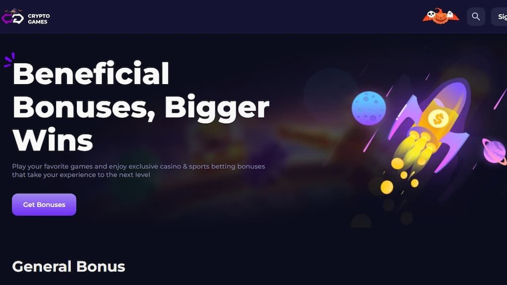 bonuses page at Crypto-Games.io