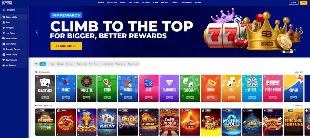 Sportsbetting Casino Features Nov 2025