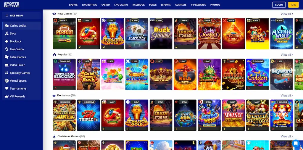 Sportsbetting Casino Games Nov 2025