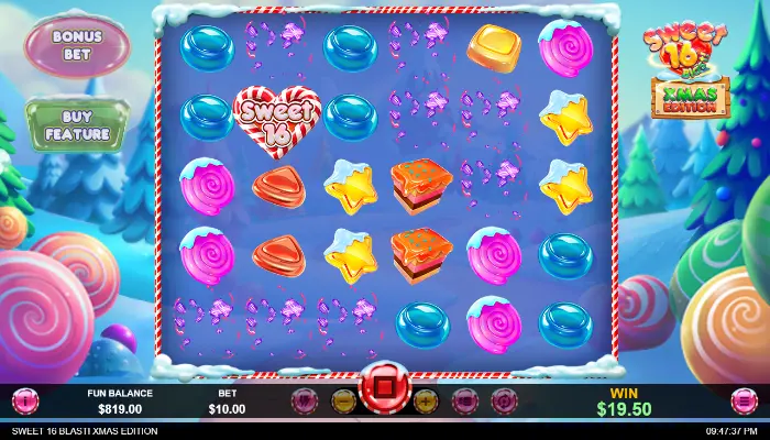 Sweet 16 Blast XMAS Edition Cascading Wins