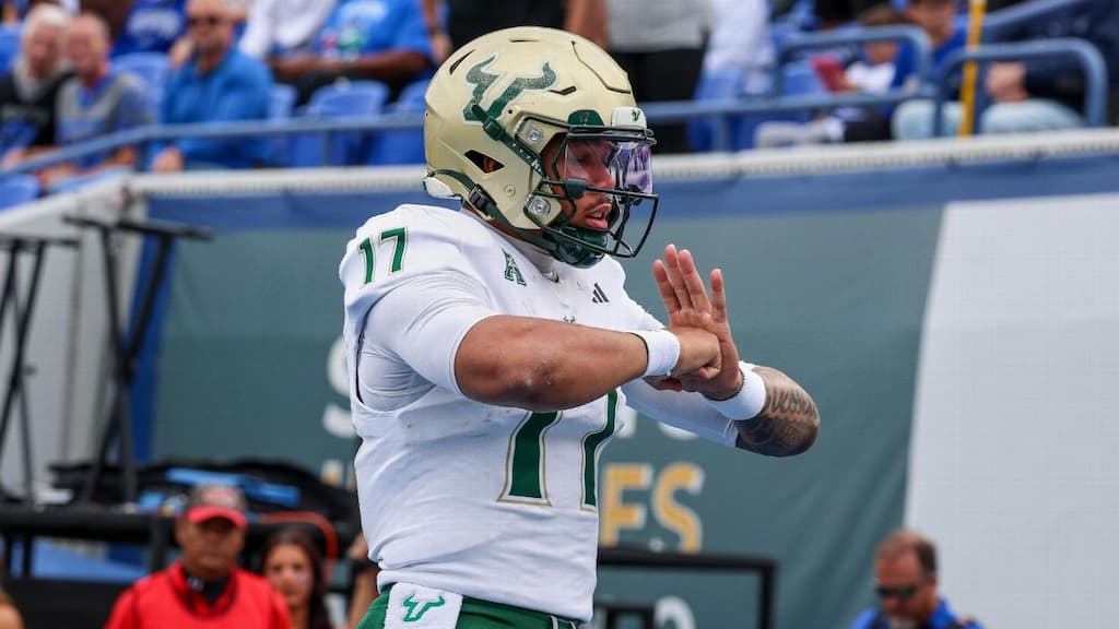 South Florida quarterback Byrum Brown - South Florida vs. Navy Prediction & Picks (11/15/2025)