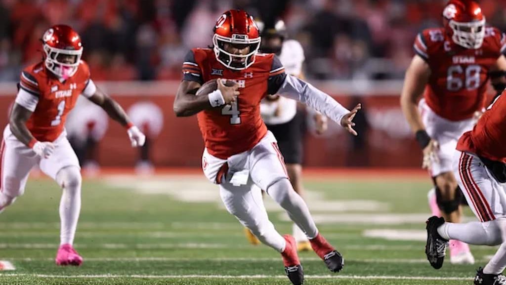 Utah quarterback Devon Dampier (#4) - #13 Utah vs. Baylor Prediction & Best Bets (11/15/2025)