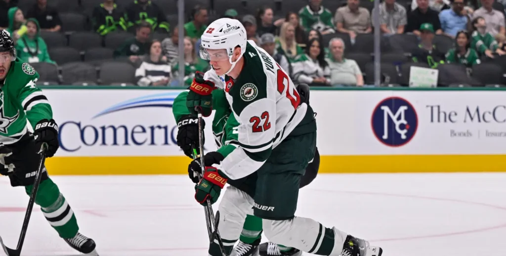 Danila Yurov plays on the top line for the Wild making his point a best bet