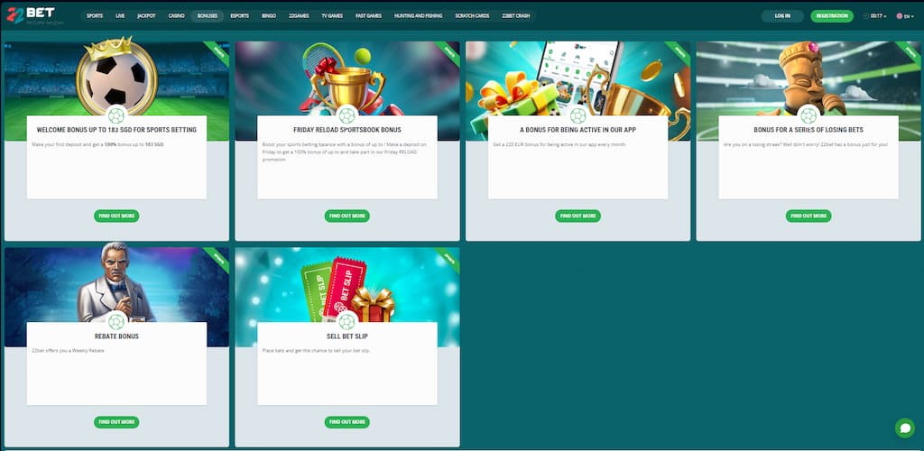 22Bet Sportsbook bonuses and promotions