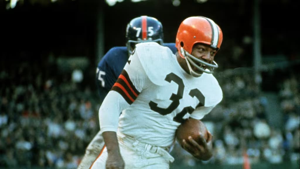 Legendary Cleveland Browns running back Jim Brown