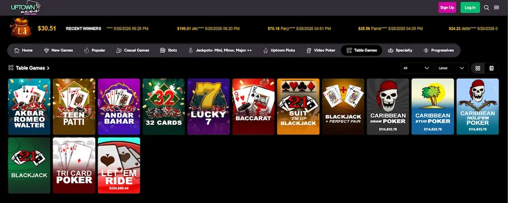 uptown aces casino baccarat may 2026