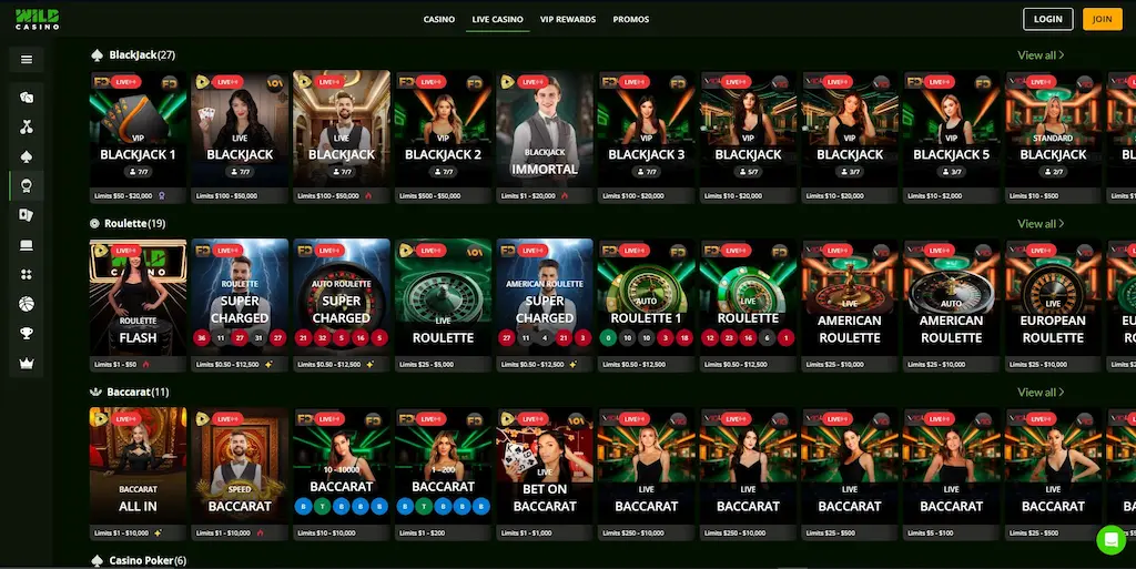 wild casino live online casino may 2026