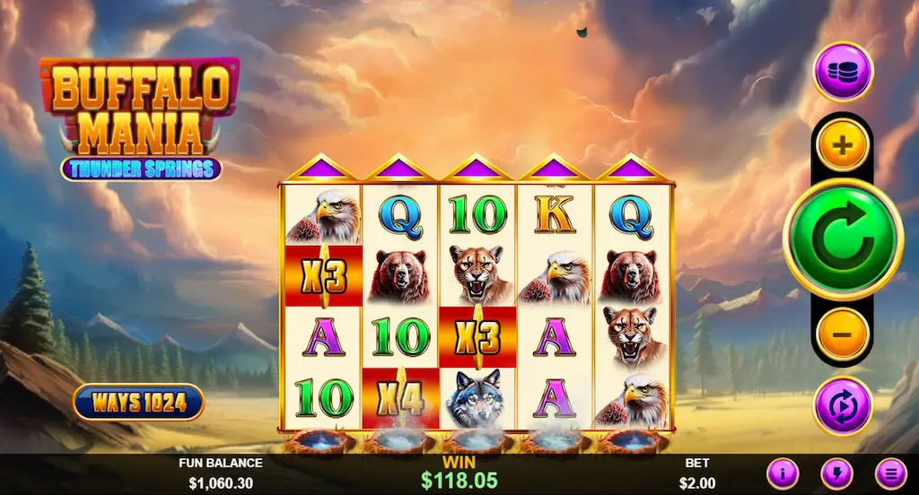 Buffalo Mania Thunder Springs BN News gameplay