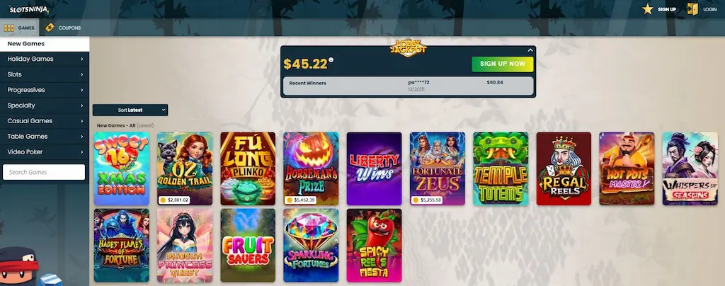Slots Ninja Casino RTG Dec 2025