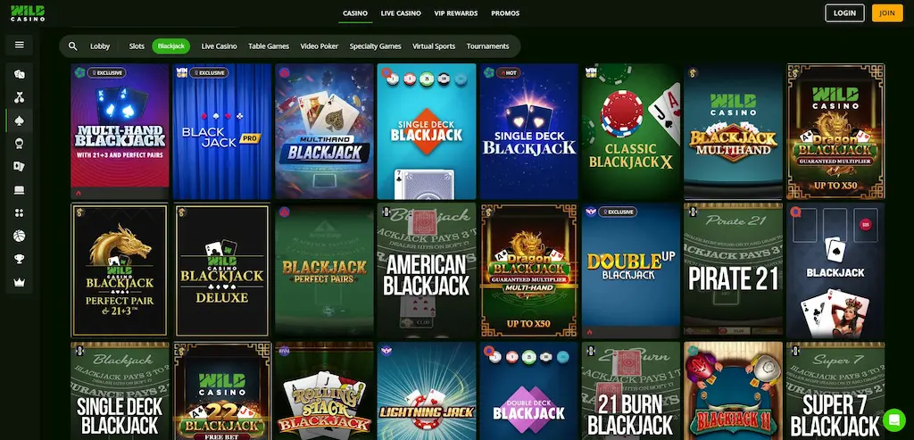 Wild Casino Blackjack Dec 2025