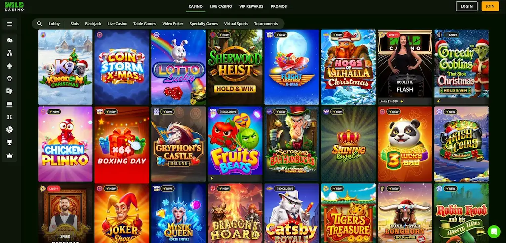 Wild Casino Games Dec 2025
