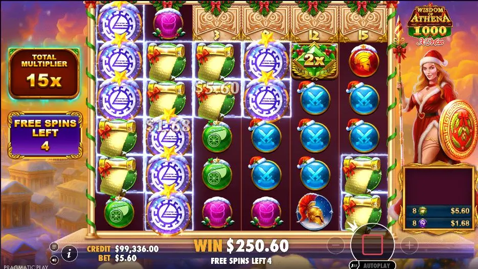 Wisdom of Athena 1000 Xmas Multiplier Feature