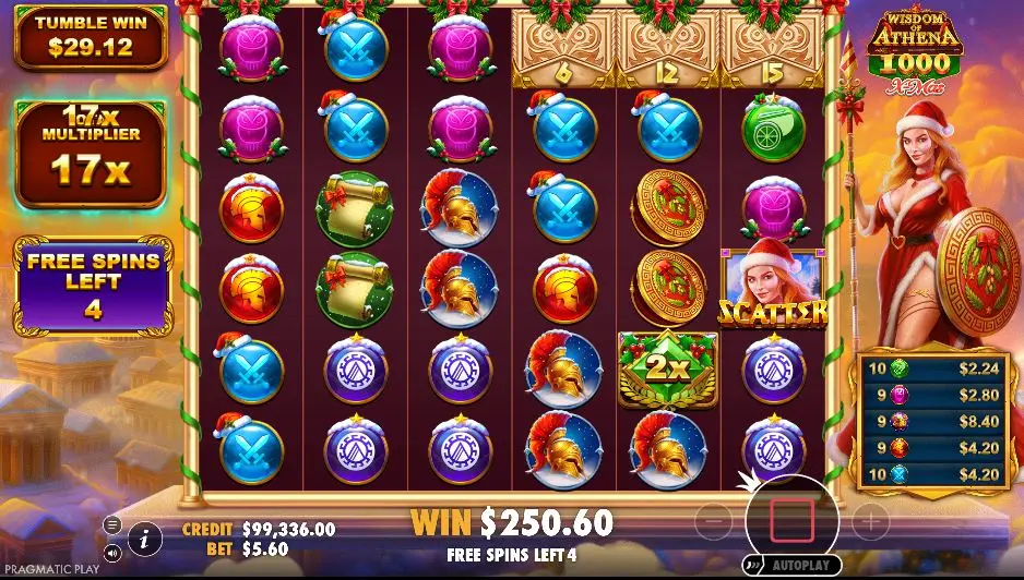 Wisdom of Athena 1000 Xmas Free Spins
