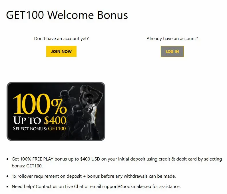 Bookmaker Sportsbook Welcome Bonus Feb 2026