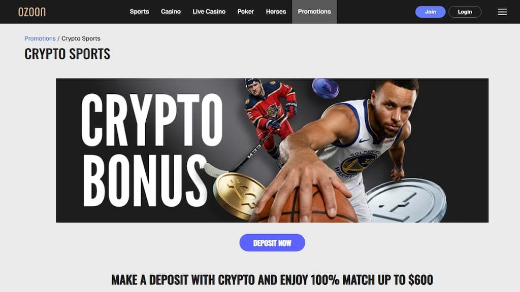 Ozoon Sportsbook crypto welcome bonus