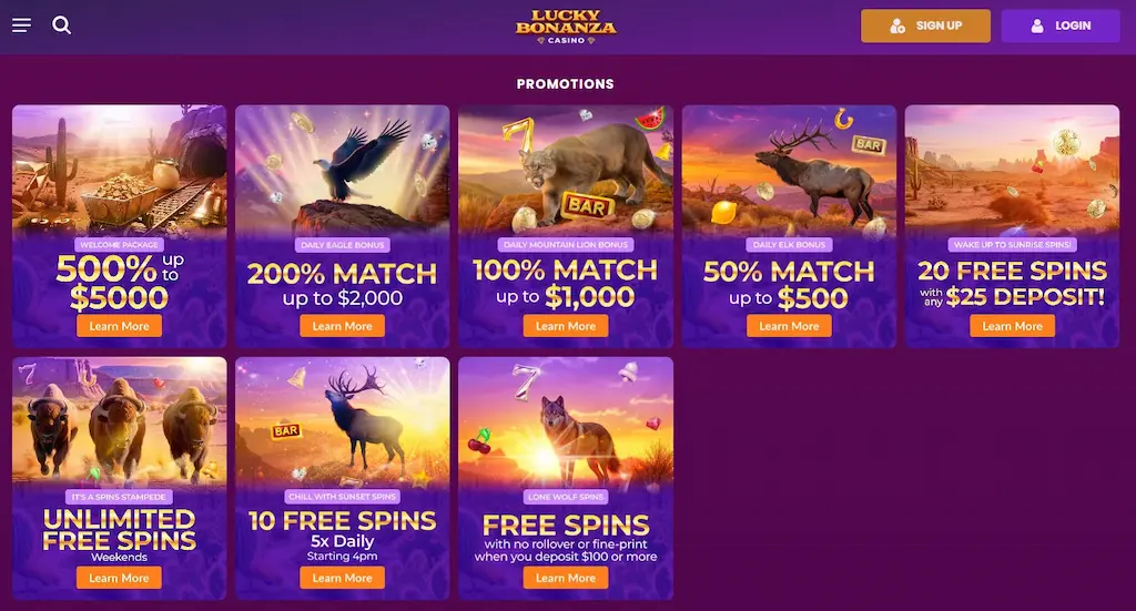 Lucky Bonanza Casino Promos Mar 2026