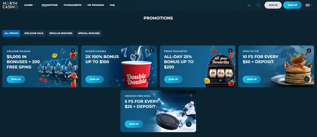 North Casino Bonuses and Promotions Mar 2026