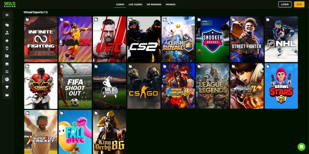 Wild Casino Virtual Sports Mar 2026