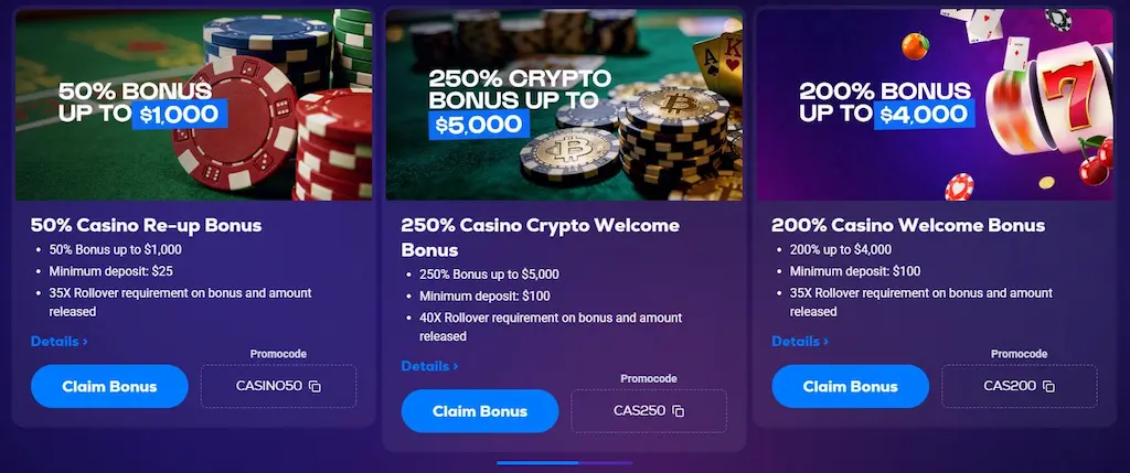 BetUS Casino Welcome Offers Apr 2026