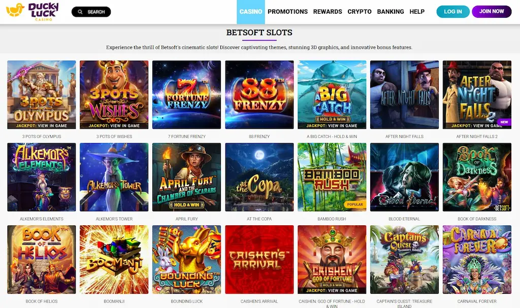 DuckyLuck Casino Betsoft Apr 2026