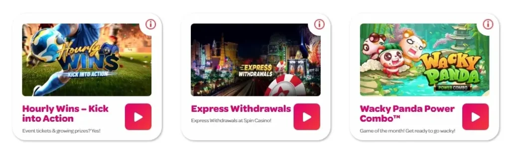 Spin Casino features