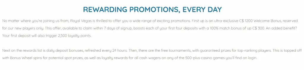 Royal Vegas Casino Rewards Apr 2026