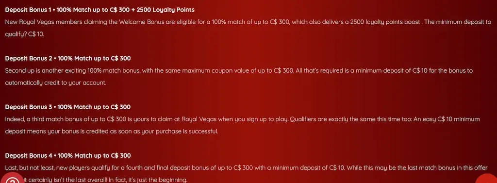 Royal Vegas Casino Welcome Bonus Apr 2026
