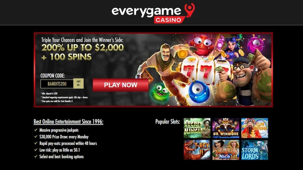 Everygame Casino welcome bonus
