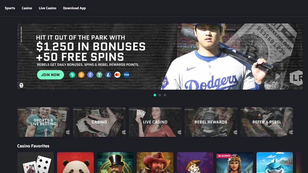 Lucky Rebel home page