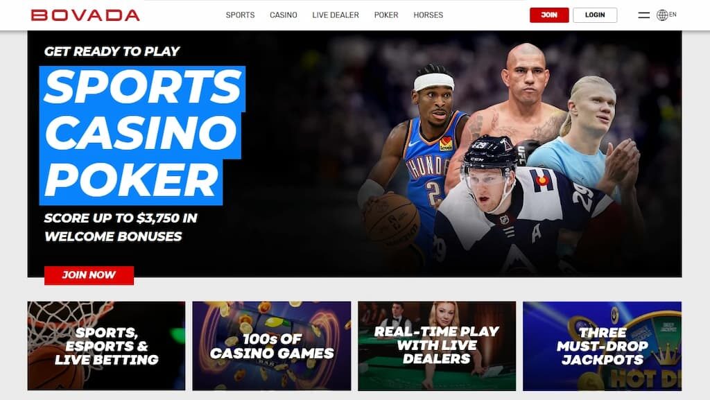 Bovada home page
