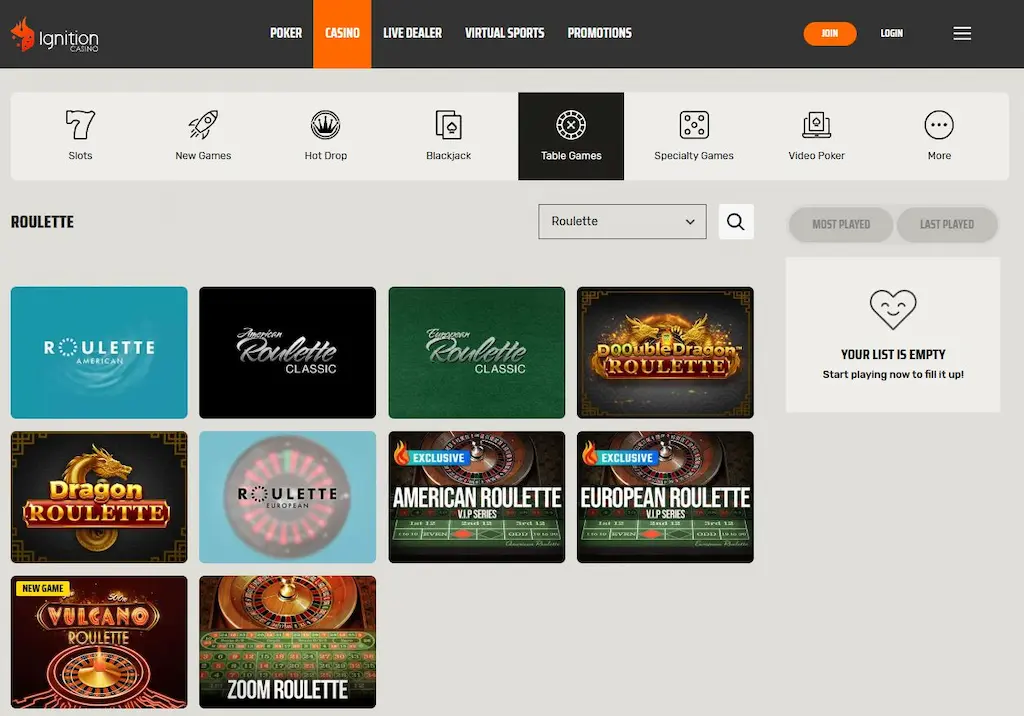 ignition casino roulette may 2026