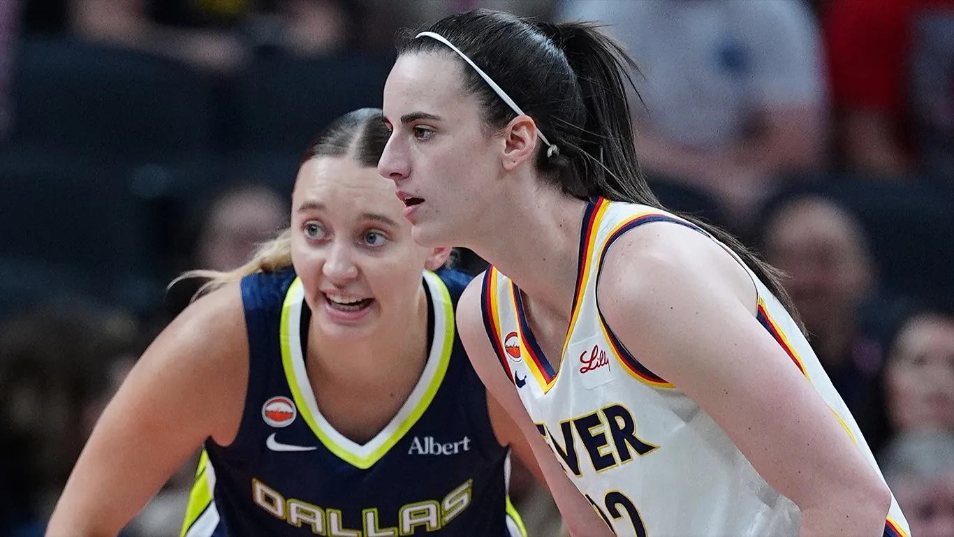 Paige Bueckers and Caitlin Clark