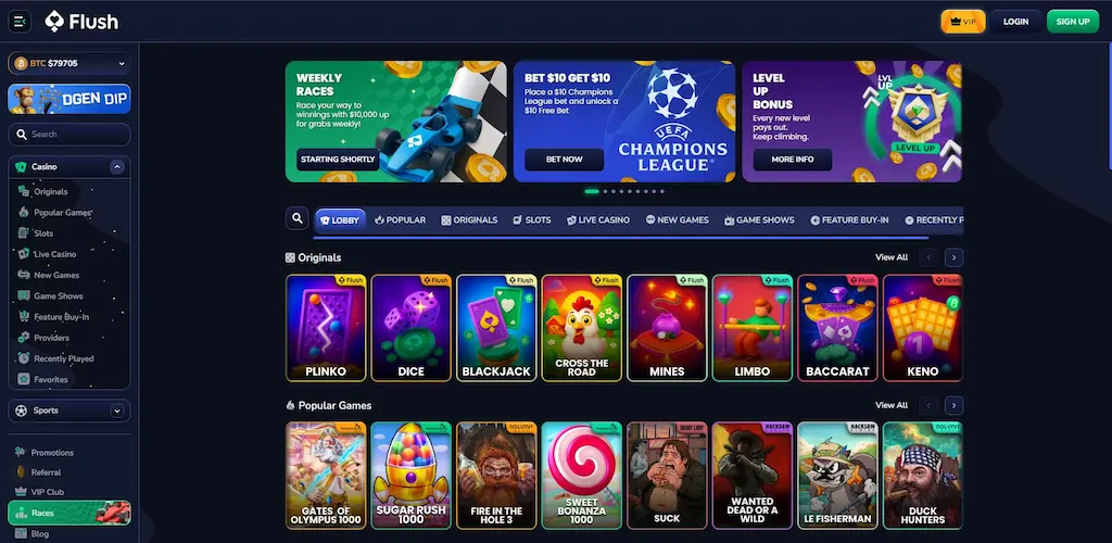 Flush Casino Features May 2026