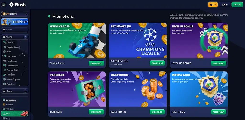 Flush Casino Promotions May 2026