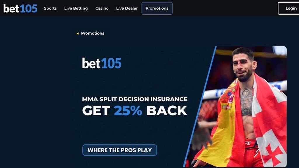MMA Split Decision Insurance promo at Bet105 Sportsbook