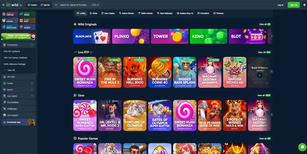 Wild.io Casino Games May 2026