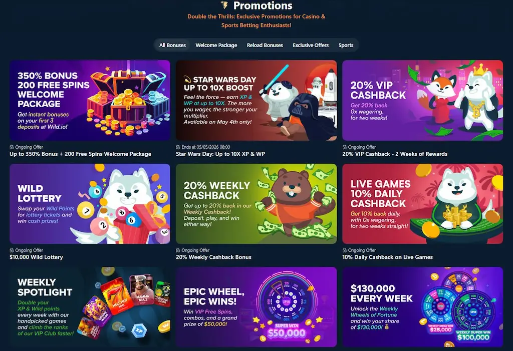Wild.io Casino Other Promos May 2026