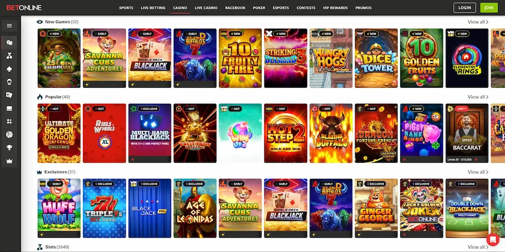 betonline casino games may 2026