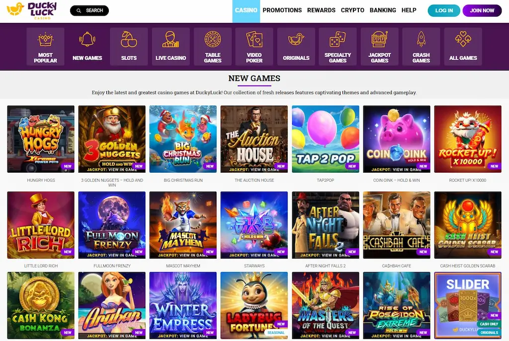 duckyluck casino games may 2026