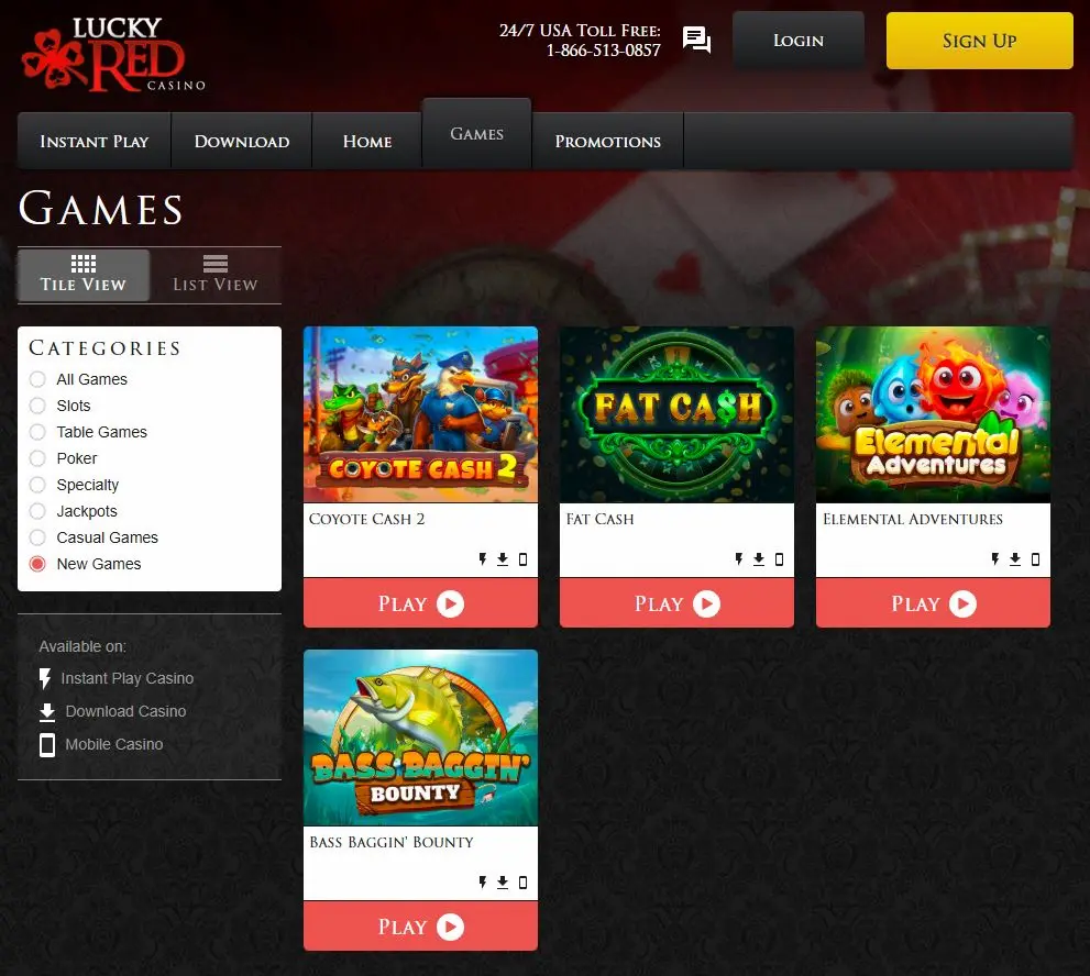lucky red casino games may 2026